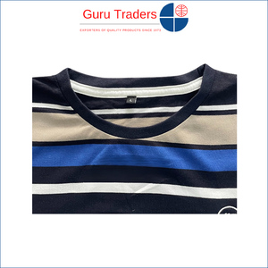 Camiseta de rayas horizontales para hombre de material de polialgodón altamente cómoda con tamaño personalizado de S a 5XL a precio asequible - Product Image 5