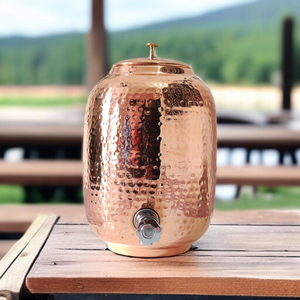 Vaisselle artisanale en cuivre, gourde écologique en cuivre, bouteille d'eau en cuivre, bouteille en cuivre à finition martelée, bouteille en cuivre oxydé - Product Image 5