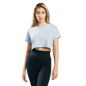 Novedades: Camiseta Corta de Verano para Mujer, Lisa, de Manga Corta, Cuello Redondo, Top Corto Sexy de Algodón para Mujer - Product Image 1