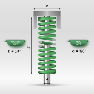 Mollificio Bordignon Green Die Spring USV de Sección Ovalada con Carcasa de Carga Extra Pesada, Diámetro: 3/4, Diámetro de la Varilla: 3/8 - Product Image 1