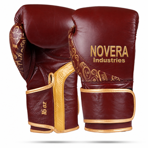 Gants de boxe personnalisés en cuir de vachette, sur mesure, avec fermeture auto-agrippante au poignet, séchage rapide, respirants, pour l'entraînement et la protection. - Product Image 2
