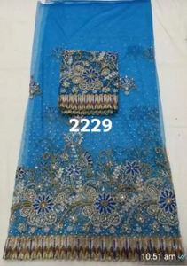 Trendy Embroidery Roll Elegant Wedding Dress Lace <b>Fabric</b> Wholesale Price George Wrapper for Making Multitype Dress At Low Price - Product Image 4