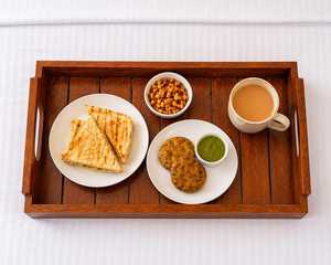 Bandeja de Servir de Madera de Sheesham con Asas |   Bandeja Rústica para Desayuno en la Cama, Bandeja para Té y Café - Product Image 4