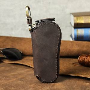Genuine leather <b>smart</b> key organizer with compact storage and premium zipper hardware car key holder <b>wallet</b> <b>smart</b> key <b>wallet</b> - Product Image 2