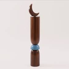 Élégante décoration en bois en forme de croissant de lune avec incrustation de nacre, ornement islamique pour le Ramadan, décoration de table pour la maison musulmane, présentation pour les fêtes arabes - Product Image 3