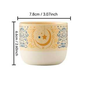 Tasse à espresso et latte à large ouverture en céramique avec motif arabe, pour restaurants, cafés, décoration intérieure, par UO INDIA - Product Image 6