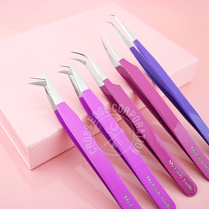 Pince à épiler en acier inoxydable pour cils incurvés à 90 degrés, meilleur volume - Product Image 1