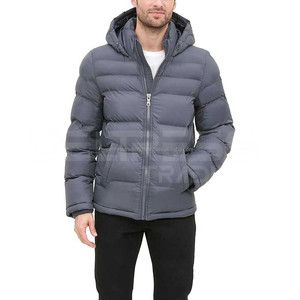 Tela de lana con soporte de diseño bordado-Precio al por mayor 2025 Chaqueta acolchada informal personalizada para hombre Última ropa de calle de invierno - Product Image 3