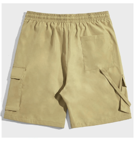 กางเกงขาสั้นคาร์โก้ผ้าฝ้ายผสมสแปนเด็กซ์เอวกลางลำลองแบบมีเชือกผูก  โลโก้ด้านหน้า  เป็นมิตรกับสิ่งแวดล้อม สำหรับผู้ชาย - Product Image 6