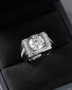 IGI/GIA Lab Grown Cut Diamond Vintage 14K Anillo de boda/compromiso amarillo Unisex Oro blanco fino para fiesta de aniversario-Worthy - Product Image 1