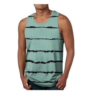 High Quality Luxury Men's Summer Stripe 100% Cotton Quick Dry Breathable Tank <b>Top</b> Bangladesh Best Price - Product Image 1