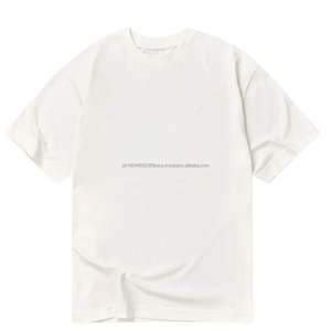 เสื้อยืดโอเวอร์ไซส์สีไอวอรี่สำหรับผู้ชาย ผ้าฝ้าย 100% 190 GSM สไตล์สตรีทแวร์ ลายพิมพ์โลโก้ด้านหน้าและด้านหลัง ทรงหลวม ไหล่ตก - Product Image 5