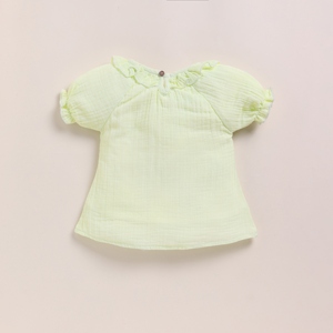 เสื้อขอบผ้ามัสลินออร์แกนิกสำหรับทารกครีม - Product Image 3