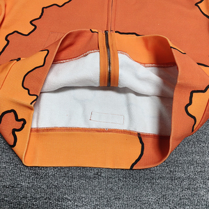 Custom Men's Oversized Hoodie Pullover Sweatshirt <b>Orange</b> Solid Casual Knitted <b>Fleece</b> 100% Cotton OEM Quick Dry Breathable Pocket - Product Image 4