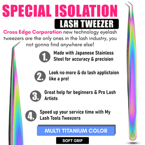90 Angle fiber tip tweezer lash extension Tweezer Eyelash Extension isolation tweezers with fiber grip lash tools volume Tools - Product Image 2