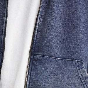 Sweat à capuche zippé OEM pour homme, délavé à l'acide, en coton et polyester, style vintage, streetwear décontracté, pour la gym et l'entraînement, fournisseur - Product Image 6