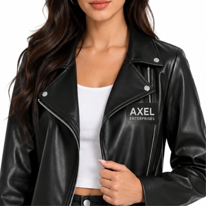 <b>Women</b> Classic Biker Leather <b>Jacket</b> Stylish Leather <b>Jacket</b> For Modern Casual Streetwear OEM Production Leather <b>jacket</b> For <b>Women</b> - Product Image 5