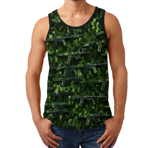 Customizable Men's Gym Training Camo Tank Top High Quality Breathable Knit Wholesale Price OEM Casual Outdoor Tank Tops For Men - Product Image 3