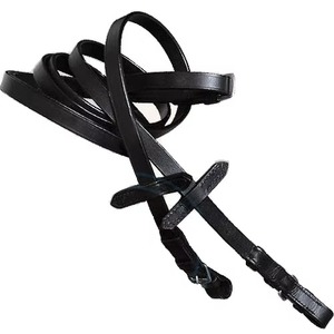 Rênes d'équitation en cuir de haute qualité du Pakistan avec double anse en laiton et stoppeurs souples pour la course hippique – Produit équestre - Product Image 2
