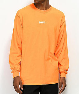 T-shirt surdimensionné pour homme à manches longues, 100 % coton respirant, coupe ample, anti-plis, à prix abordable - Product Image 1