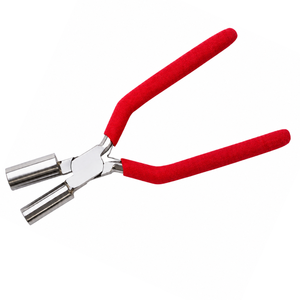 Pince à sertir rouge en acier inoxydable, plate et ronde, pour la fabrication de bijoux, outil de bricolage pour la formation de boucles de fil, anneaux et pendentifs - Product Image 2