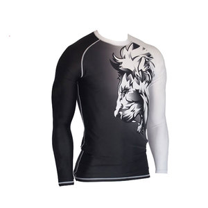 Premium Sublimation Printed Spandex Workout <b>Shirt</b> Stretchable Full Sleeve <b>Compression</b> New Hot Selling OEM Men's Rash Guard - Product Image 3