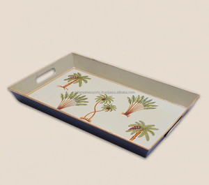 Decorative Wooden <b>Enamel</b> Serving <b>Plate</b>-Contemporary Rectangle Design Dishwasher Safe Stocked - Product Image 2