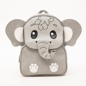 Cartoon Kindergarten <b>Children</b>’s <b>Backpack</b> Cute Animal Design Leather Gray Elephant Bag - Product Image 1