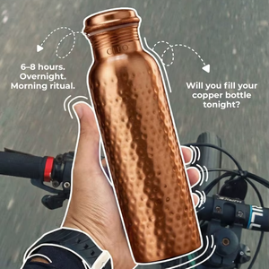 Botella de cobre artesanal al por mayor de la India, botella de cobre artesanal para importadores, exportador de botellas de cobre artesanales de la India - Product Image 1