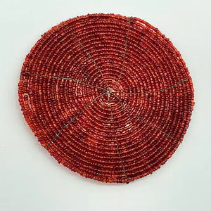 Sous-verres en perles de verre faits à la main MS HANDICRAFT - Cadeaux religieux classiques avec support en polyester (4x4 pouces) - Product Image 1