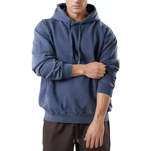 Sweat-shirt à capuche uni pour homme en coton, confortable et chaud pour l'hiver, style décontracté et urbain - Product Image 3