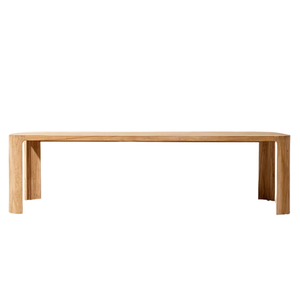 Mesa de Comedor Exterior Moderna y Minimalista, de Madera de Teca Sólida, Rectangular, con Listones, Diseño Arquitectónico Elegante para Comedor de Villa - Product Image 2
