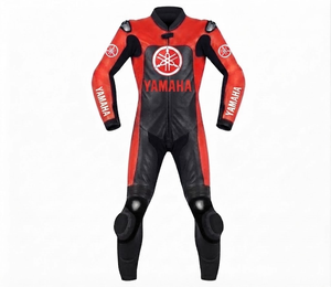 ชุดแข่งรถมอเตอร์ไซค์สำหรับผู้ชาย Ramaha Professional Track Racing Suit/Traje ตัดเย็บตามสั่ง ทำจากหนังวัว/หนังจิงโจ้ พร้อมระบบป้องกันระดับ 2 - Product Image 1