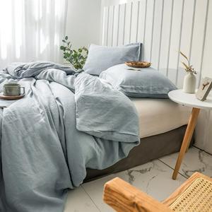 ชุดผ้าปูผ้านวมลินิน 3 ชิ้น พร้อมปลอกหมอนสองใบ ผ้าห่มดอนน่าแบบสโตนวอช พร้อมกระดุมมะพร้าว สำหรับตกแต่งบ้าน - Product Image 4