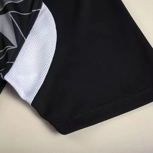 Unisex Black Geometric Sublimated Soccer Jersey Short Sleeve Regular Moisture Wicking Breathable All Seasons Front Customizable - Product Image 2