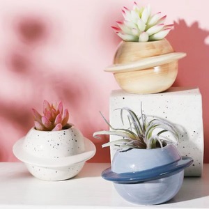 Jarrón de Cerámica Nórdico para Flores, Adorno para el Hogar, Elegante Jarrón de Porcelana con Diseño de Boca Ancha - Product Image 4
