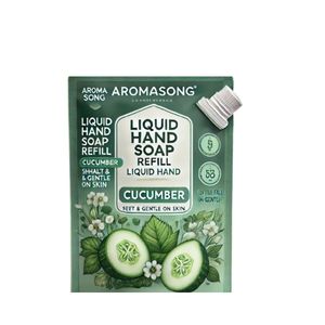 Aromasong - Jabón Líquido para Manos de 16 oz, Recarga con Sal Mineral, Aroma Refrescante a Pepino, Blanqueador Suave, Anti-Acné - Product Image 1
