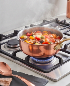 Copper Sauce <b>Pan</b> With Stainless Steel Lining And Zinc Alloy <b>Handle</b> Minimalist Design For Gas Use And Induction Cooker - Product Image 4