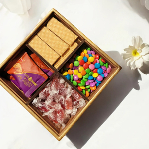 Plateau de service en bois fait main avec compartiment en acrylique et gravure arabe pour noix, fromages, bonbons, boîte rectangulaire - Product Image 5