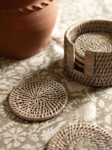 Newly Made Design Rattan Coaster Jute Coaster Rope Coaster Place Mats Woven Rattan Coaster Mats At very best wholesale Price - Product Image 6