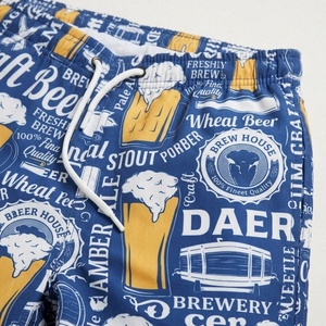 GoalSports Pantalones cortos de baño casuales para hombre con estampado de cerveza artesanal azul, de secado rápido y con cordón ajustable - Product Image 4