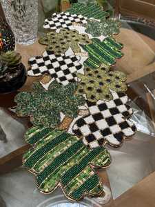 Embroidered <b>Table</b> Runner <b>Plant</b> Pattern Bohemian Style Green Black White Home Decor - Product Image 5