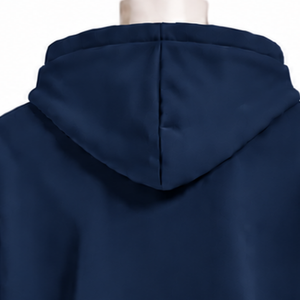 Custom <b>Navy</b> Blue Mens Full Zip Hoodie Chenille Letter Patch Heavyweight Fleece Oversized Casual Winter Streetwear <b>Sweatshirt</b> - Product Image 4