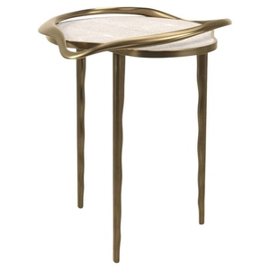 2025 Best Selling Latest design Luxury style brass <b>side</b> <b>table</b> <b>with</b> sculptural bronze patina brass frame - Product Image 4