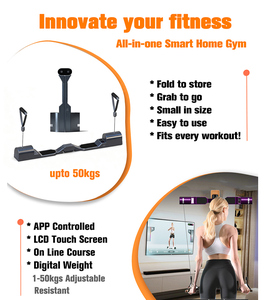 Tốt nhất tất cả-trong-một nhà phòng tập thể dục chèo thuyền máy với quả tạ & barbells xách tay có thể gập lại ứng dụng không dây kích hoạt 40kg trọng lượng Stack - Product Image 4