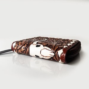 Nouvelle bourse à monnaie en cuir véritable occidental, sculptée à la main, petite taille, multi-usages, pochette pour femmes, vente chaude - Product Image 2