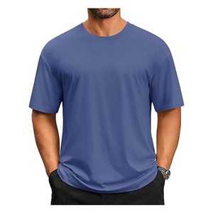 เสื้อยืดคอกลมแขนสั้นสีเขียวล้วนสำหรับผู้ชาย ผ้าฝ้าย 100% น้ำหนัก 220 กรัม แบบถัก มีโลโก้ด้านหน้า - Product Image 4