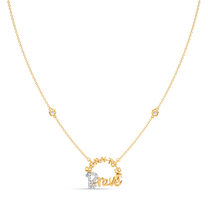 Collar con Colgante de Diamante Inspirador 'Nacido para Ser Valiente' - Product Image 1