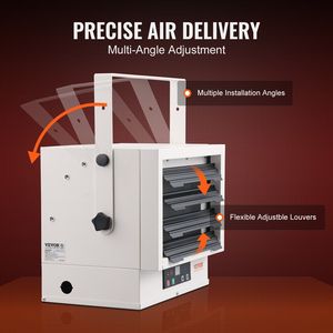 Riscaldatore Elettrico da Garage 5000 Watt con Ventilatore Digitale, Montaggio a Parete/Soffitto, Telecomando e Protezione da Surriscaldamento per Negozi e Officine - Product Image 5