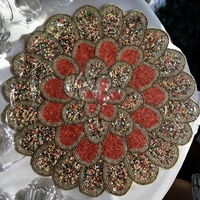 Sets de table ronds à perles |   Sets de table décoratifs faits à la main pour la salle à manger, les mariages, la maison, la cuisine, les centres de table, les dessous de verre pour le thé, la décoration intérieure